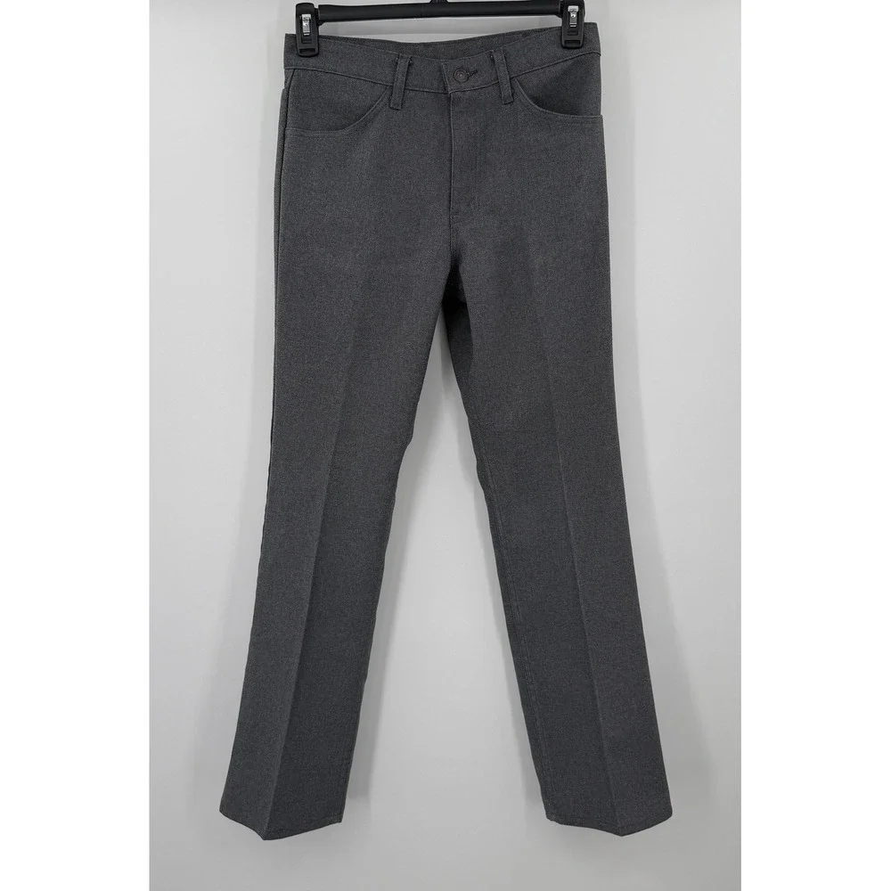 Vintage Levis 517 Sta-Prest Action Slacks Gray Polyester Pants 30x32 Made in USA